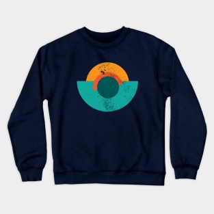 Abstract Geometric Ocean Sunset Crewneck Sweatshirt